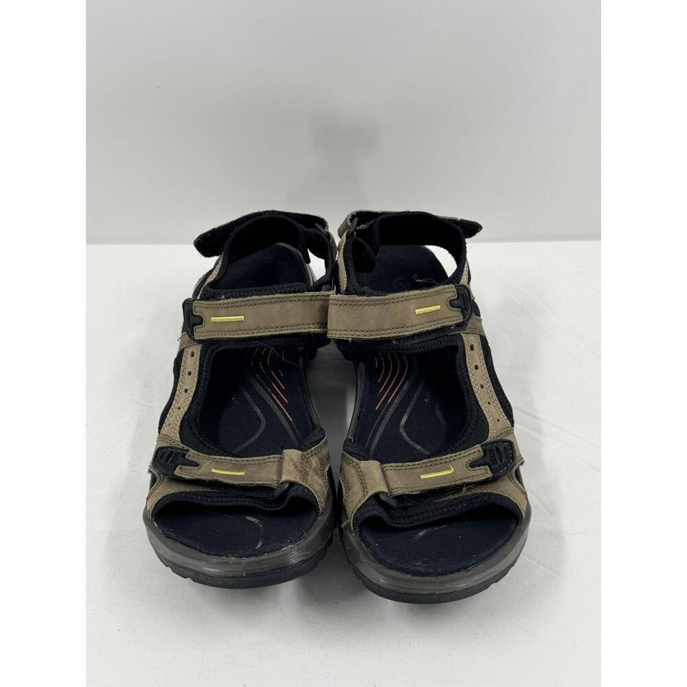 Ecco Mens Sandals Black Brown‎ Open-Toe Adjustable Strappy Sports SZ 43